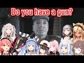 [Hololive] Everyone reactions to receiving Handgun from Old man in Resident Evil 8 Village [Eng Sub]