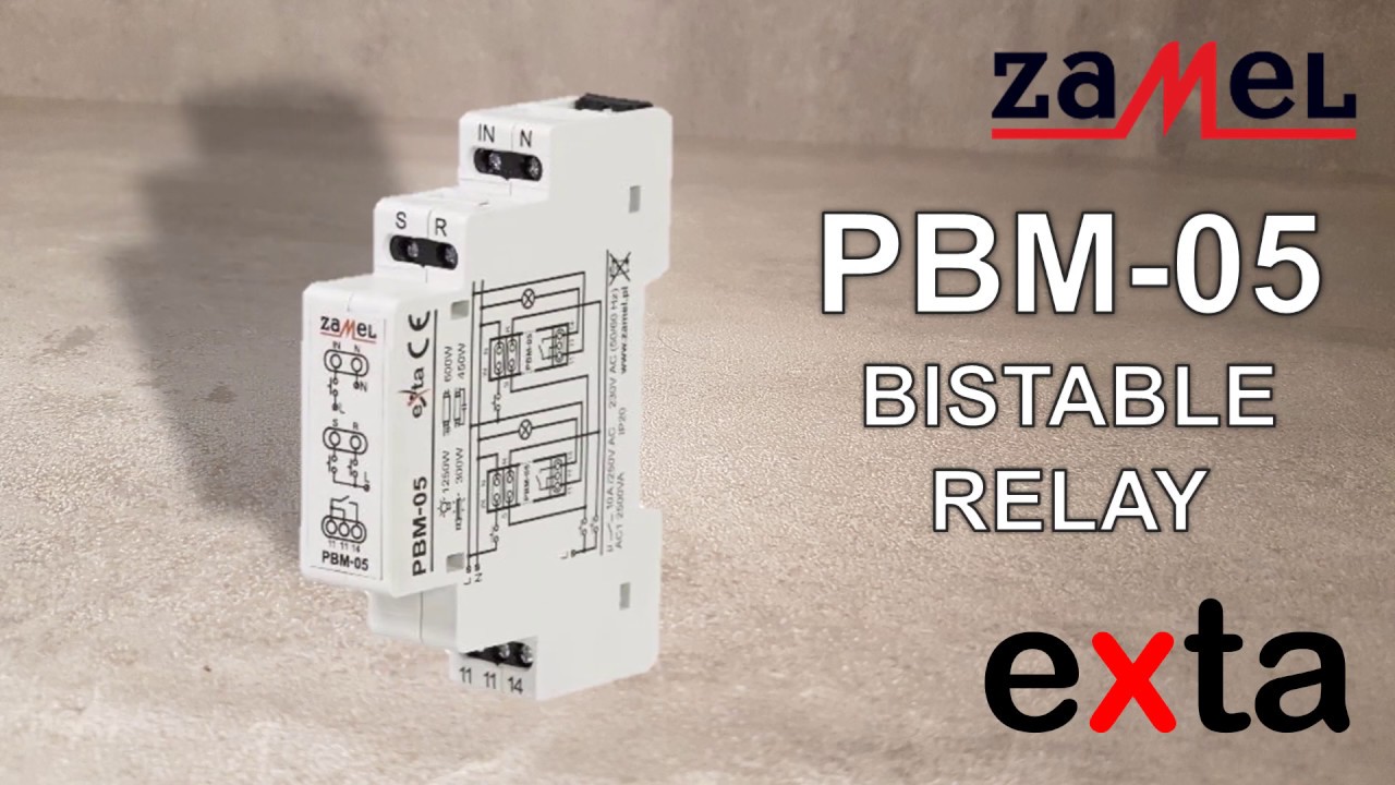 ZAMEL EXTA BISTABLE RELAY SET/RESET INPUT 230V AC TYPE: PBM-05 - YouTube