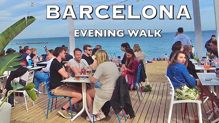 Barcelona Spain - Evening Walk - April 2022 - 4K U...