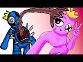 Hungry Blue Monster Wants to eat Pink But he Loves Her - Among us Rainbow friends Animation