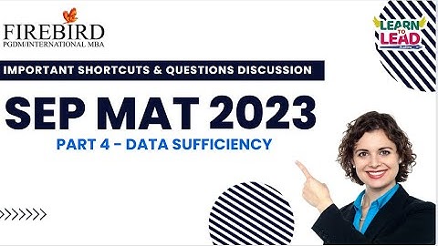 MAT 2023 | Important Q&A | Shortcuts | Data Sufficiency | May Exam QP  | Part 4 | September MAT