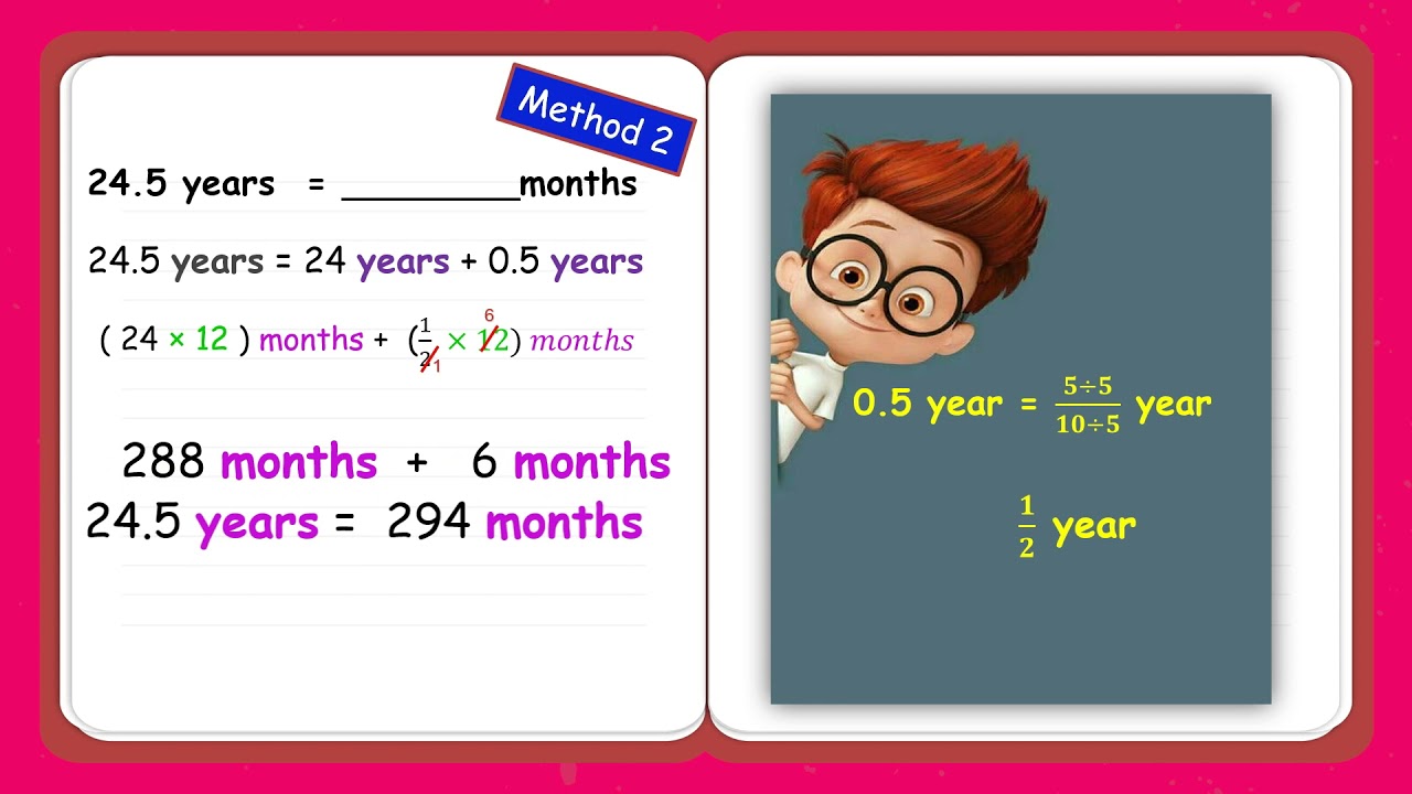 Convert Years To Months And Decades To Years In Decimals