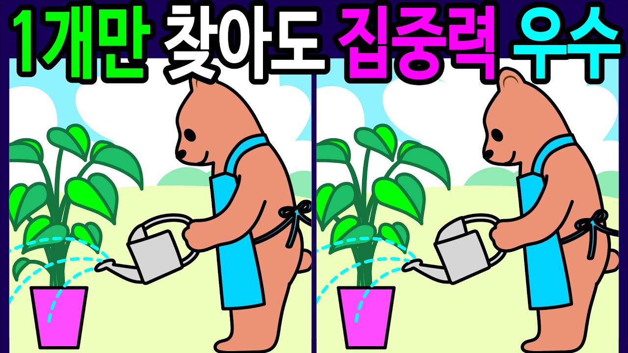 💯틀린그림찾기/두뇌운동/기억력/30분 동안 모두 다 찾으면 집중력 우수! 50대 60대 70대 두뇌나이 20대 특급 고수 천재!【다른그림찾기/치매예방/숨은그림찾기】
