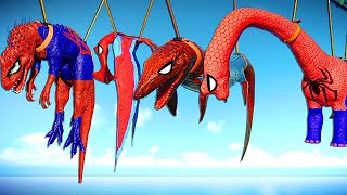 Spiderman IRex Vs Spiderman Brachiosaurus Vs Spiderman TRex , All Spiderman Dinosaurs Fight JWE 2