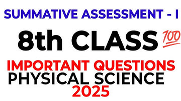SA-1 Physics Important Questions 2025 🔥 | 8th Class Telangana | 100% Exam Focused