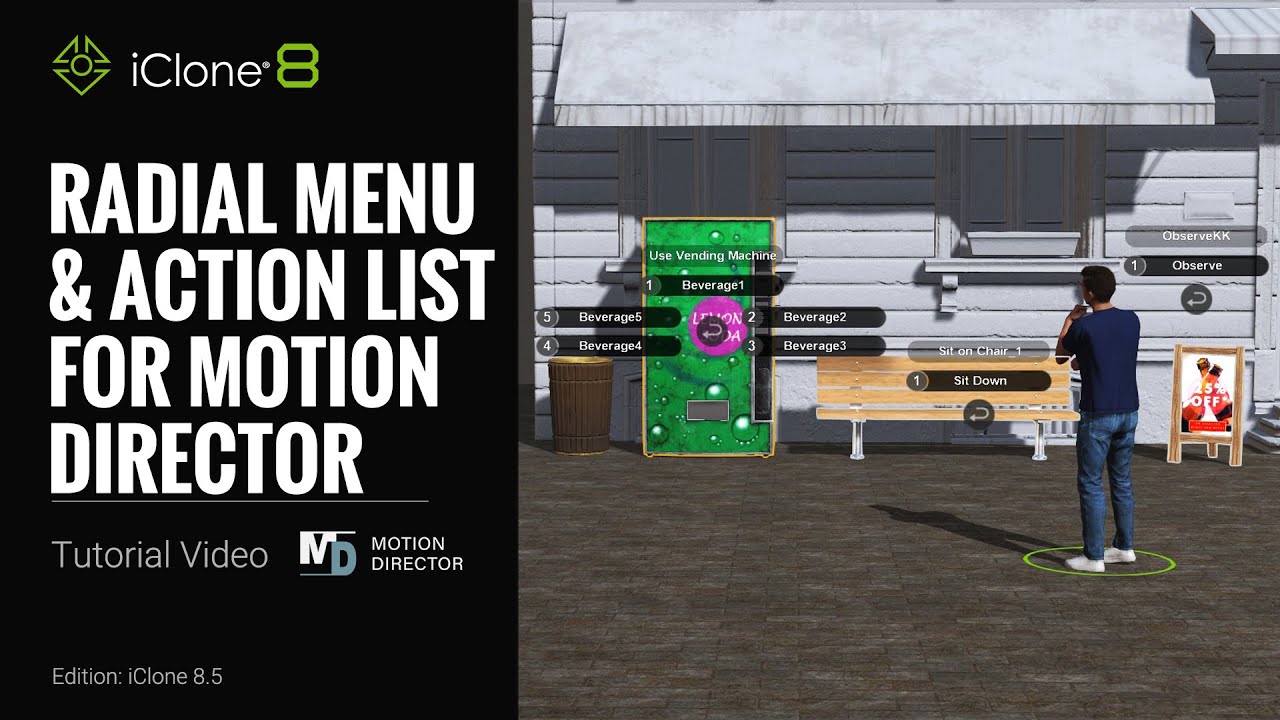 Radial Menu and Action List for Motion Director | iClone 8 Tutorial ...