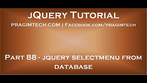 jQuery selectmenu from database