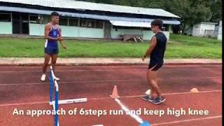 Practice of athletics for sports college's long jumper in Myanmar/走幅跳の練習の一部。(ミャンマーの選手)