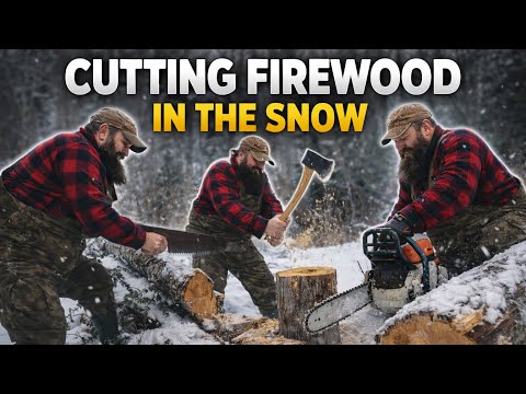 Cutting Firewood at Camp