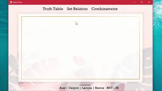 Simple Truth Table / Combinatorics Visual Studio Program 2010
