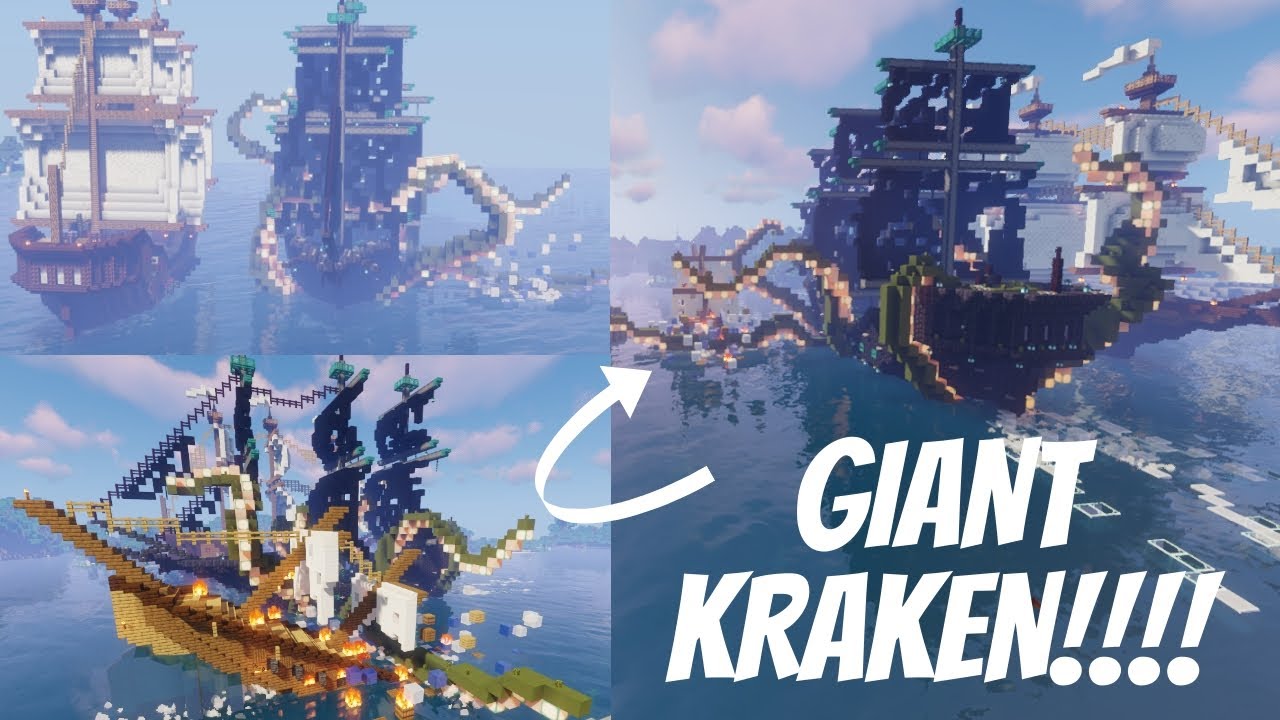 MASSIVE Ship with Kraken ATTACK - Survival Base Timelapse - YouTube