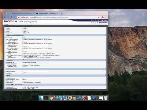 Ricoh user code setup