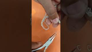 Silver knot design chain making #New model #Silver chain #Handmade # shorts