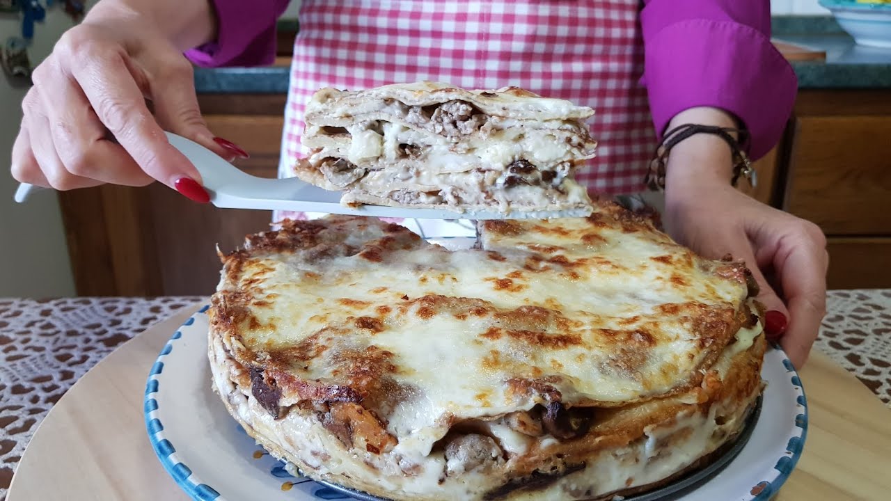 LASAGNA DI CREPS CON BESCIAMELLA, FUNGHI PORCINI E SALSICCIA 🍄👩‍🍳 YouTube