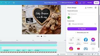 How to Edit Animated Gender Reveal Video Template in Canva | Easy Tutorial 📱✨