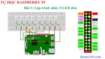 Bài 3: Lập trình GPIO cho Raspberry Pi - Nháy 8 LED đơn