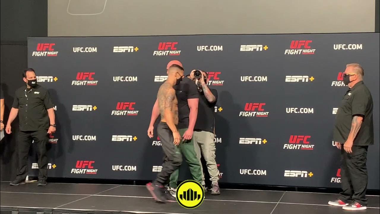 Ion Cutelaba pushes Dustin Jacoby at weigh ins YouTube