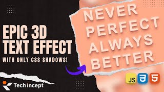 Text Effects 3D with HTML CSS JavaScript | Web Design Tutorial | Tech Incept Guide
