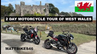 A Two Day Motorcycle Tour of West Wales, Pendine, Tenby, Pembroke, St Davids, Aberaeron