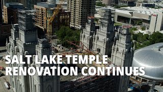 Salt Lake Temple Renovation Continues: August 2021 Update Resimi