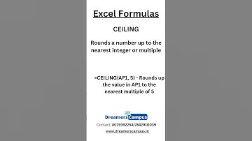 Excel Formula CEILING with Description and example #shorts