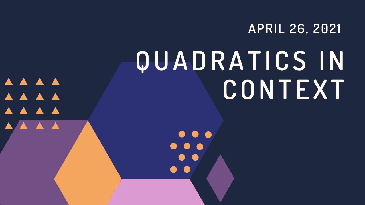 Quadratics in Context - YouTube