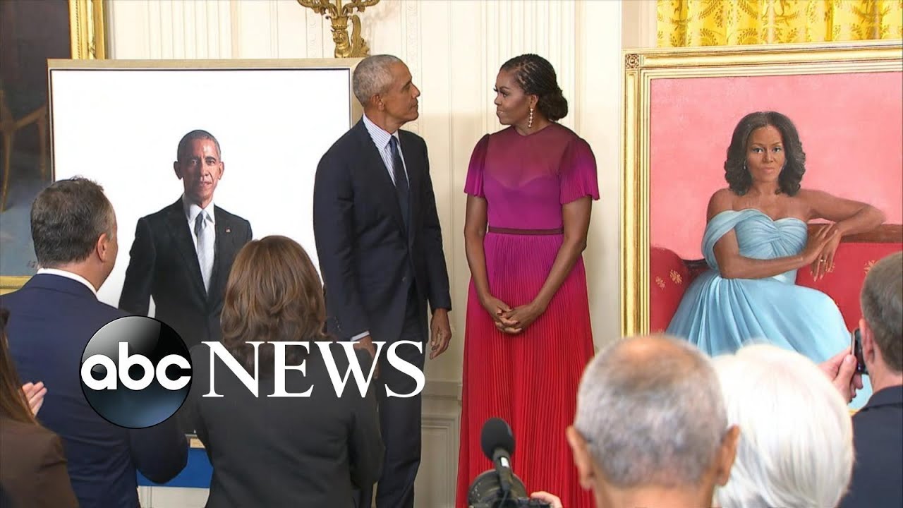 The Obamas return to the White House to unveil a portrait