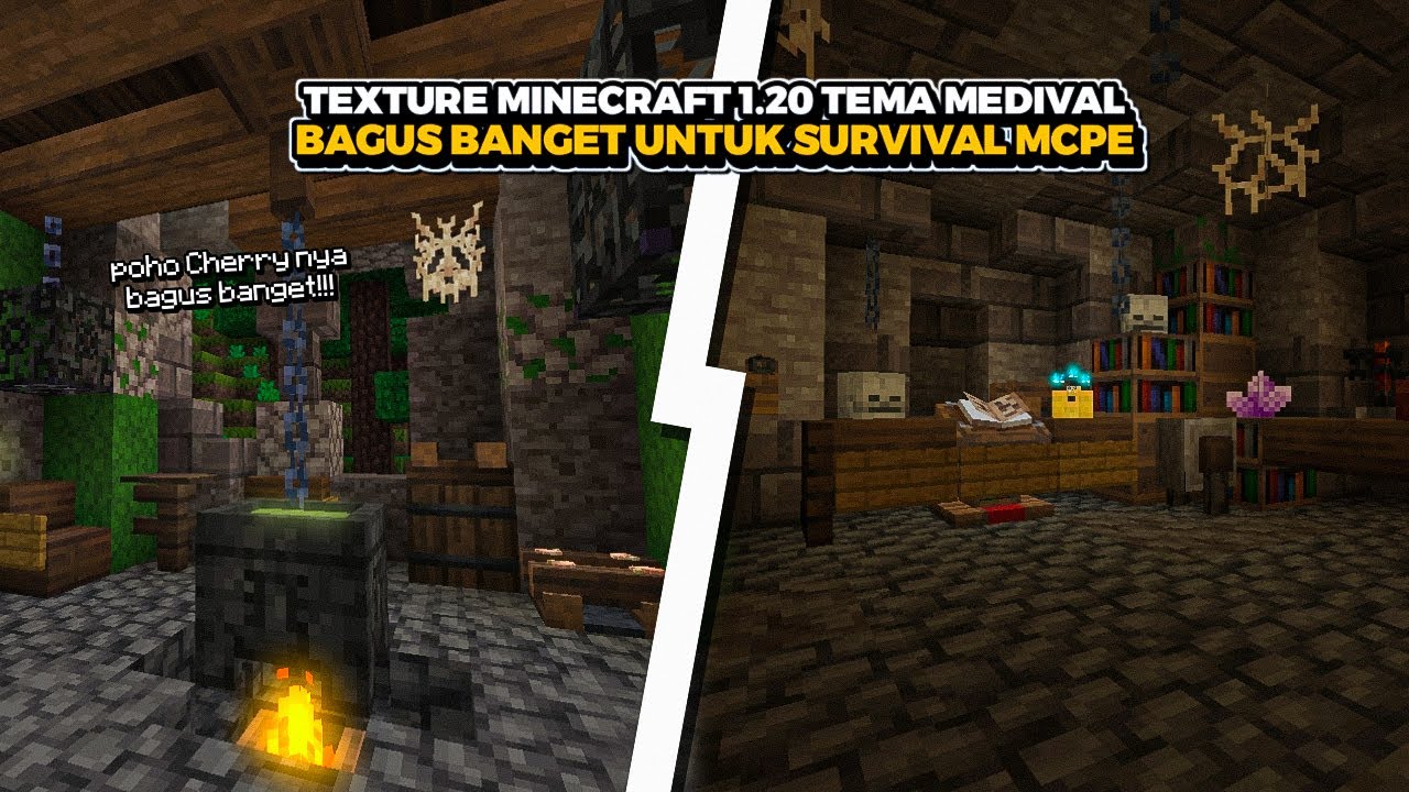 TEXTURE MINECRAFT MEDIVAL, COCOK UNTUK SURVIVAL MCPE 1.20 - YouTube