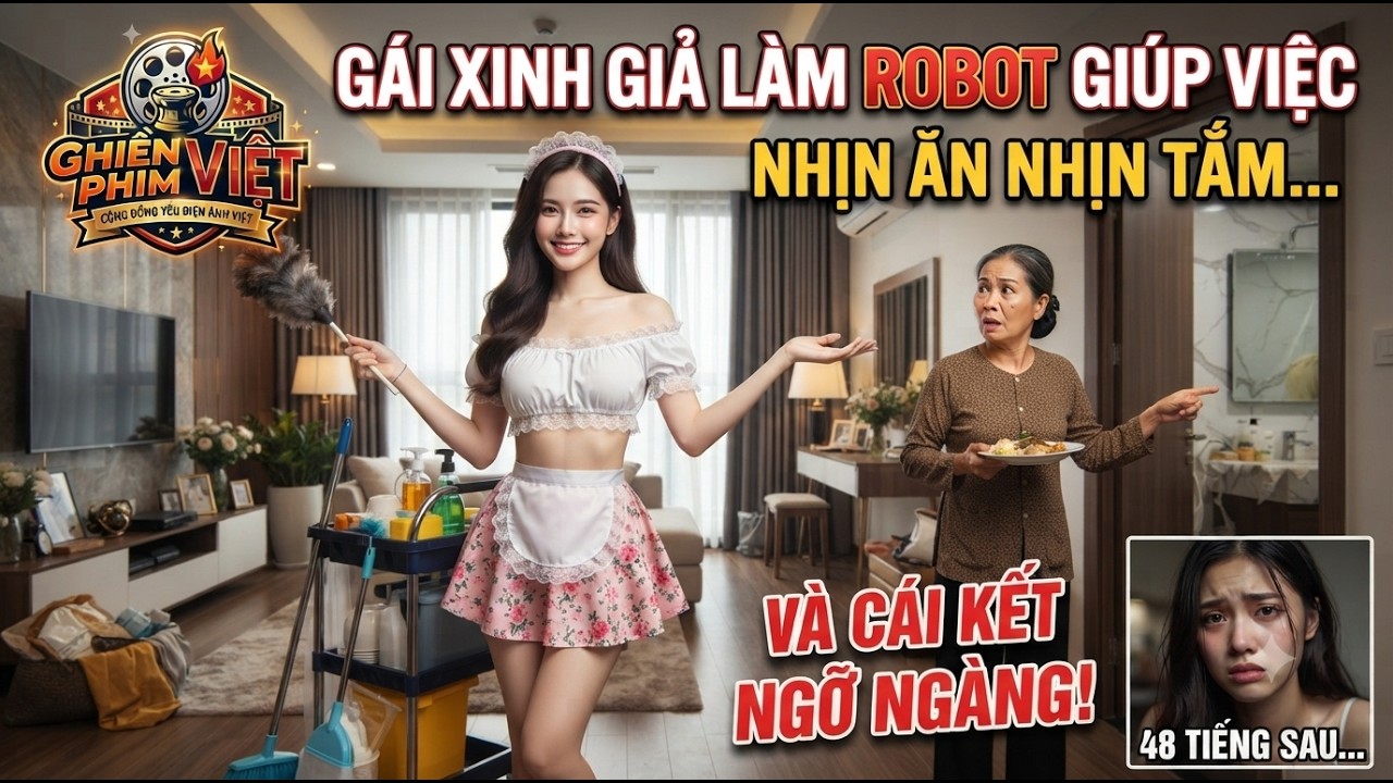 Gái xinh giả làm robot giúp việc nhịn ăn nhịn tắm và cái kết| Ghiền Phim Việt #shorts #drama