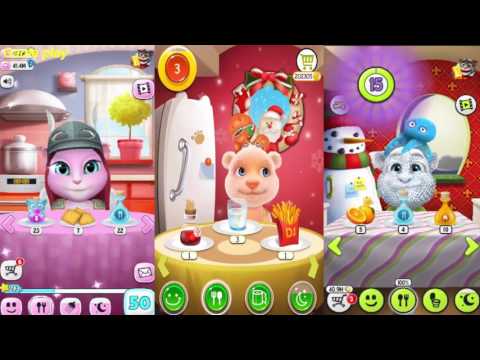 My Talking Angela VS My Talking Tom VS BB Talking Bear Gameplay Great Makeover for Childre