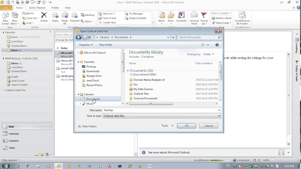 Outlook 2010 IMAP Backup YouTube outlook-2010-imap-backup-youtube