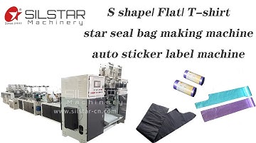 Automatic plastic star seal garbage bag making machine with paper label device, rolling bag maker