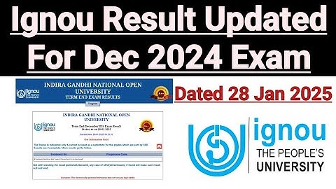 Ignou Dec 2024 Exam Result Updated || Dates 28 January 2025 || Ignou Result Update 2025