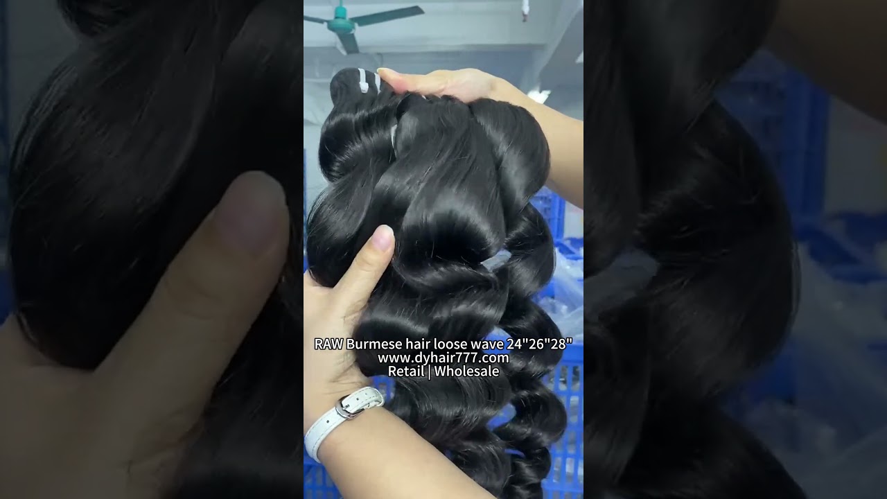 Raw burmese hair loose wave bundles 24' 26'28 inch  