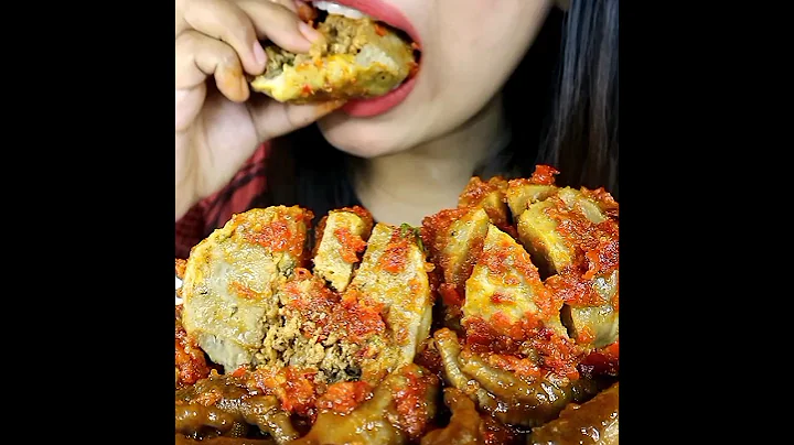 Eating Spicy Big Meatballs 😲 #asmr #mukbang #eatingshow bakso