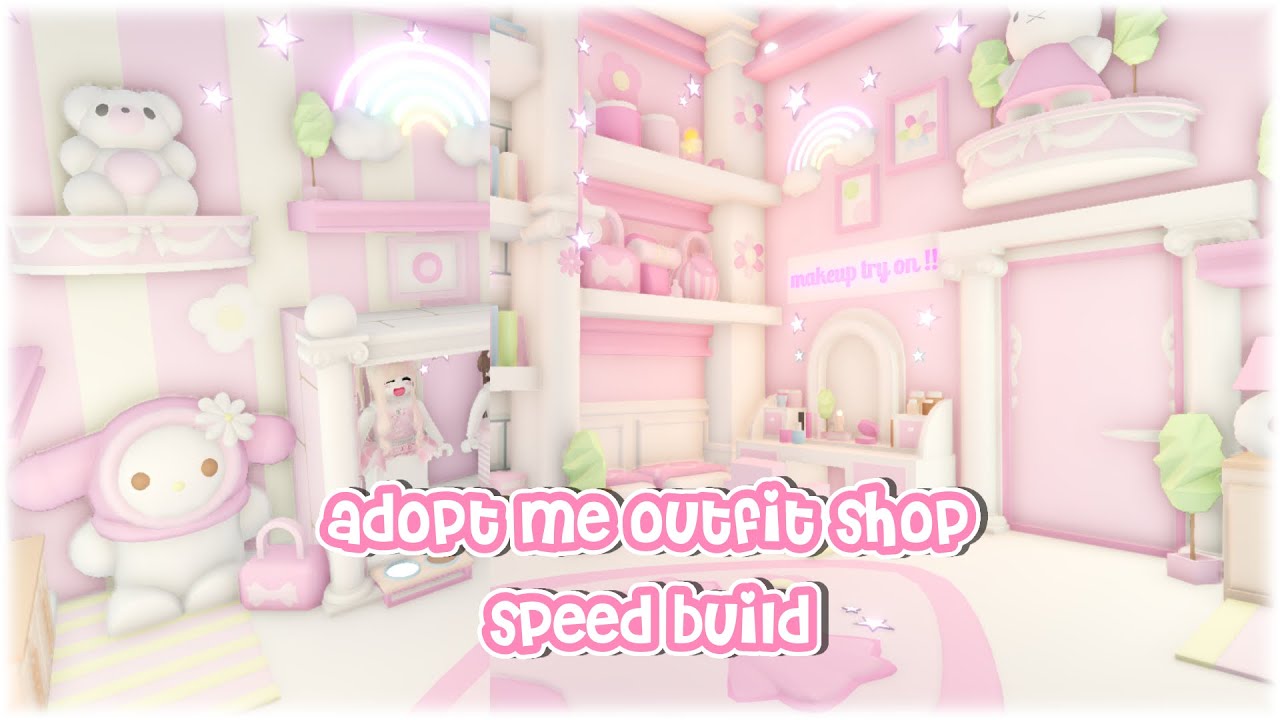 adopt me outfit shop hime gyaru inspired room🌸speed build part 3 - YouTube
