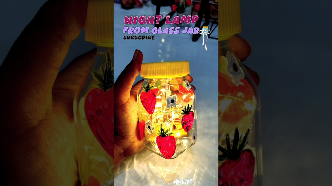 Night lamp from glass jar 🎀