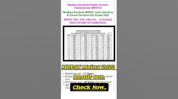 MPPSC Mains 2021 Result Out!!! | MPPSC 2021 Mains Cut Off | MPPSC Mains Result Kaise check kare