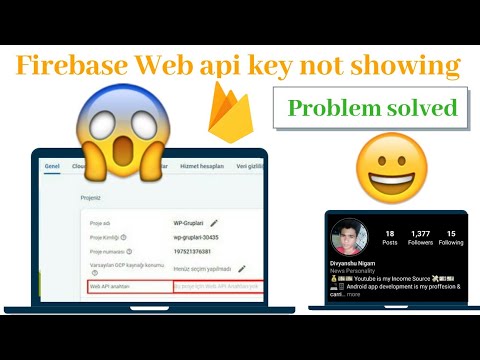 Web api key not showing problem Solved in firebase in hindi // Divyanshu Nigam // Gyan State.