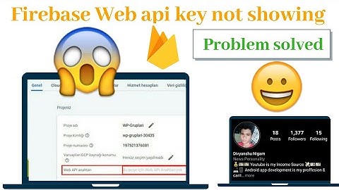 Web api key not showing problem Solved in firebase in hindi // Divyanshu Nigam // Gyan State.