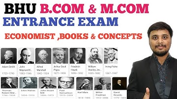Various Economist | Contribution | Concepts | Books || Bhu B.com & M.com Entrance Exam 2020