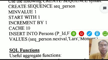 SQL TUTORIAL 08 | Autoincrement and Sequence