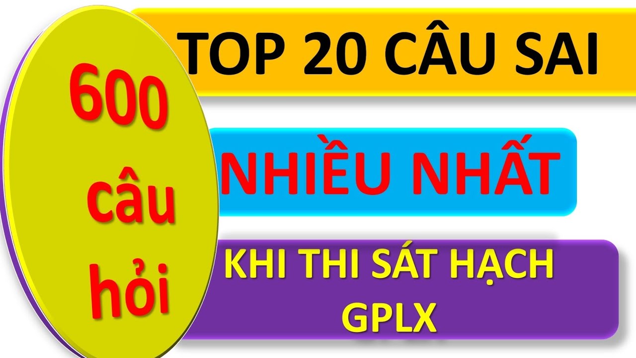 Top 20 câu hỏi trả lời sai nhiều nhất khi thi sát hạch... - youtube