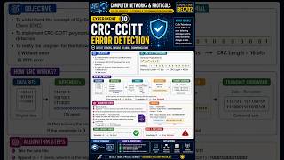EXPT NO 10  For the given data, use CRC CCITT polynomial to obtain CRC code