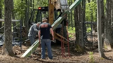 How we Installed the First Beam for our Tiny House in the Trees