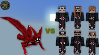 Naruto 4 Tailed Kyuubi vs Six Path Pain Bosses | Minecraft Bedrock | MobBattle