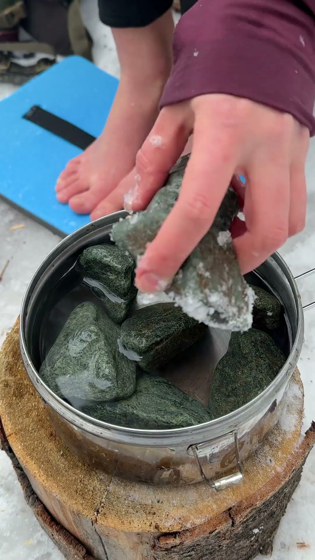 Girl survives WINTER ?? #camping #survival #bushcraft #outdoors #lifehack