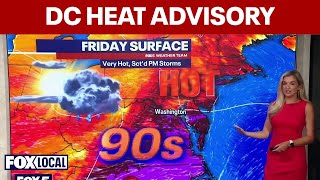DC Weather: Heat Advisories in effect, severe storm threat Friday night