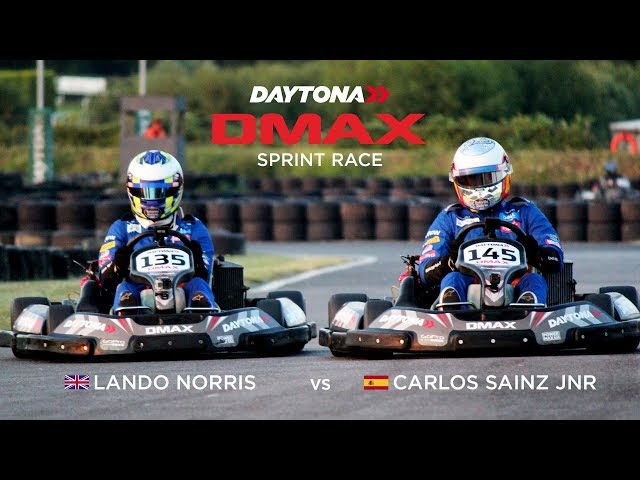 LANDO NORRIS VS CARLOS  SAINZ IN EPIC GO KARTING BATTLE!! class=