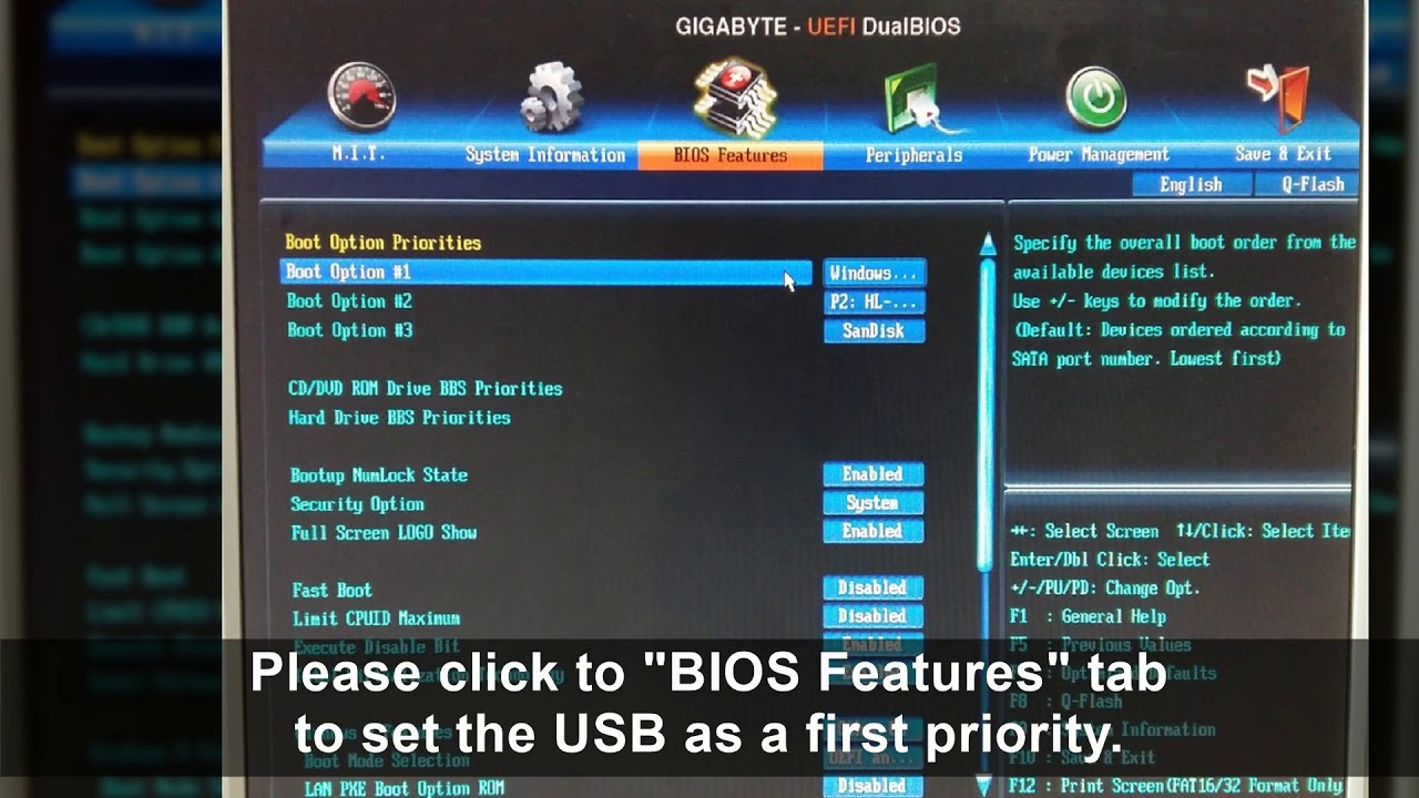 USB Booting on GIGABYTE Mainboard - YouTube